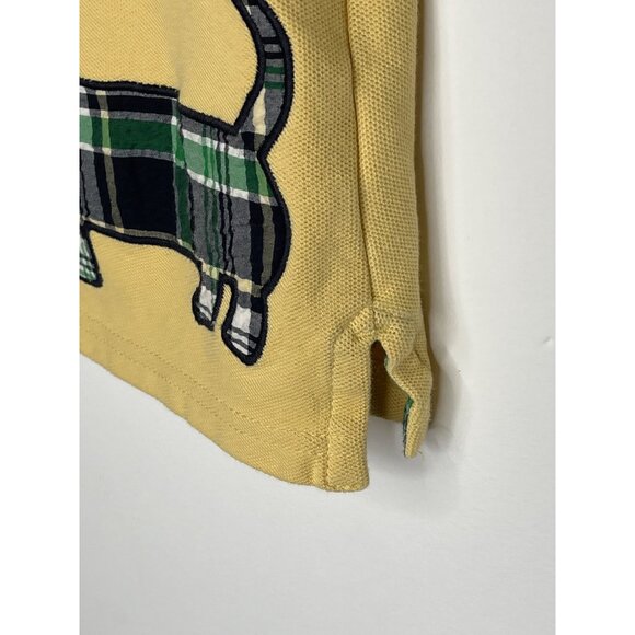 Gymboree Boys 4T Yellow Polo Shirt Plaid Dog Graphic Short Sleeve Cotton Top - Picture 7 of 7
